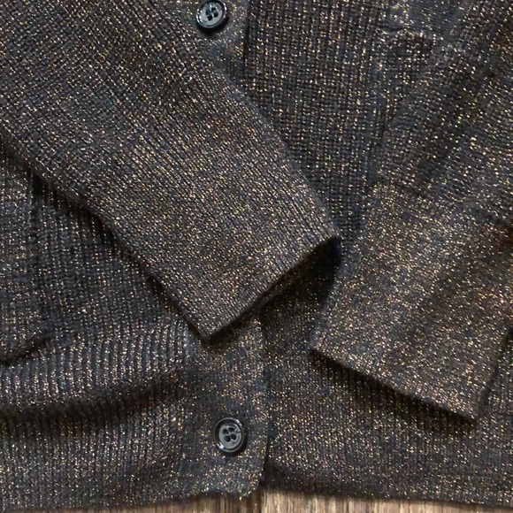 Wilfred Brown/Gold Glitter Silk & Cashmere Cardigan - Picture 10 of 15